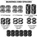 AR-PRO (2 Pack) 13x5.00-6 Flat Free Tire and Wheel Assembly, Solid Lawn Mower Front Tire with 3" Centered Hub, 3/4" Bearing extra 5/8"&1/2", Compatible with Riding Mowers & Garden Tractors