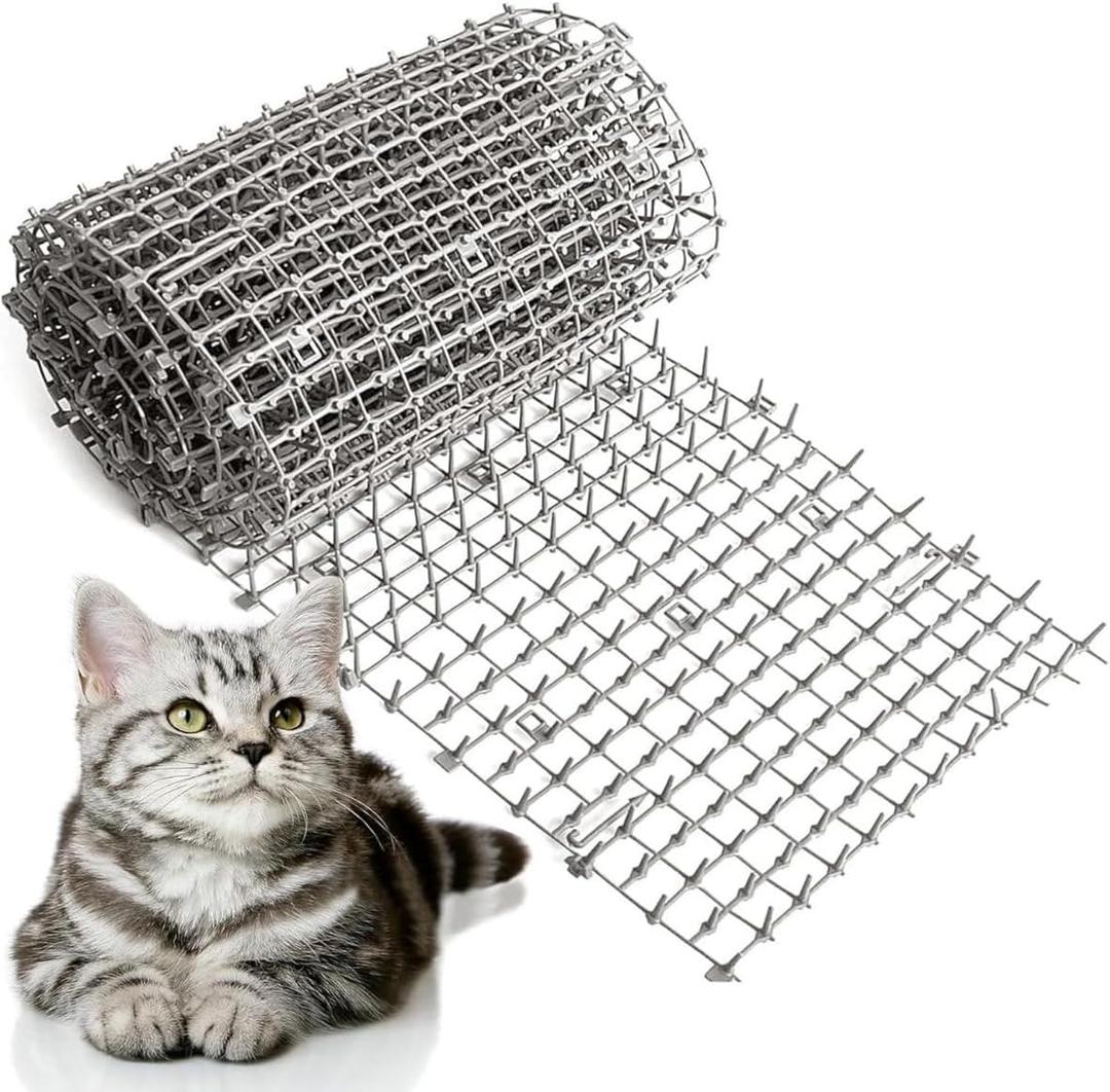 6.5ft Scat Mat for Cats - Cat Scat Mat, 78 inch x 11 inch PP Plastic Spikes is Effective for Cat Repellent Outdoor & Indoor. Pet Deterrent to Keep Cats Away (Gray)