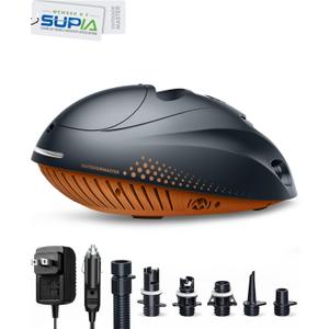 Outdoor Master 16PSI High Pressure SUP Air Pump with Rechargeable Battery The Whale - Intelligent Dual Stage Inflation & Auto-Off Feature and Deflation Function for Inflatable Stand Up Paddle Boards