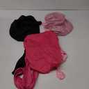 3Pcs Bonnet for Sleeping, Extra Silk Satin Hair Bonnets with Tie Band for Curly Hair Braids (A15-Black+Rose Pink+Dark Rose Pink)