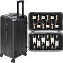 12-Bottle Wine Suitcase for Airplanes | TSA-Approved Checked Luggage | Durable PC Hard Shell & Shockproof Foam | Maximum Protection Travel Case for Airline Transport