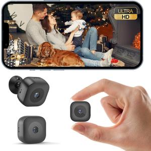 Hidden Camera,Spy Camera,4K Security WiFi Mini Camera SD Card Storage & App Control,Surveillance with Magnetic Mount,AI Motion Detection,Auto Night Vision,Compact Indoor Cameras for Home