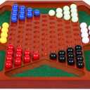 Wooden Chinese Checkers Board Game Set, 13.5 Inch Classic Strategy Game with 72 Acrylic Marbles, 6 Solid Colors with Spare Pieces, Family Tabletop Game for Adults, 2–6 Players