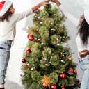 2 x Hotop 16 Inch Christmas Tree Picks Decorations Red Green Christmas Ornaments Xmas Floral Branches and Ball Picks Decoration for Holiday Tree Topper Decor(Classic,6 Pcs)