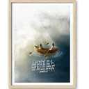 iHery Natural OAK Wood Framed Wall Art, 12x16 in Jesus and Woman on Boat Christian Bible Verse Psalm 32:8 Canvas Art, Modern Sketch Scripture Bedroom Decor, Beige Boho Set of 1 For Living Room