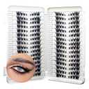 32 Pairs Cat Eye Individual Lashes Wispy Cat Eye Lashes DIY Lash Extensions 256pcs Clusters Lashes 8-16MM Fluffy Volume Eye Eyelashes Clusters