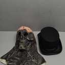 FLOWERTEEN Skeleton Halloween Scary Latex Mask with Moving Jaw Realistic Full Head Skull Mask Party Cosplay (Without Hat)