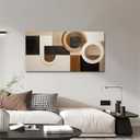 Tarfupth Brown Abstract Wall Art for Living Room Large Black Boho Geometric Modern Minimalist Canvas Prints Artwork for Bedroom Office Kitchen Ready to Hang 24x48 Inch