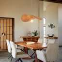 Arturesthome 19.68" Boho Rattan Pendant Light Fixture Modern Style Hanging Light Farmhouse Chandeliers Ceiling Lamp for Living Room Dining Room Bedroom, 19.65" * 5.1"