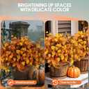 36pcs Fall Fake Flowers for Outdoor Realistic Artificial Flowers for Outdoor UV Resistant Faux Mums Plastic Autumn Flowers No Easy Fade Fall Thanksgiving Fall Flowers for Porch Planter (Yellow  Orange  Brownwith Fall Ferns)