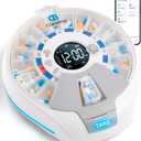 Wi-Fi Automatic Pill Dispenser Smart Medication Assistant for Seniors & Caregivers with 21 Individual Pods, Alarms & Sound Light Reminders, Remote Monitoring & Tracks Adherence History, Key Lock