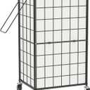 WOWLIVE Laundry Hamper with Wheels,Metal Wire Frame Rolling Laundry Basket with Removable bag,100L Dirty Clothes Hamper Organizer Dorm Room Storage for Bedroom,Bathroom,Black and White (100L (16.9x 12.2 x 28.1 Inches))