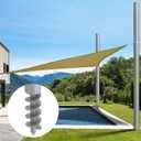 Shade Sail Poles, 12Ft Sun Shade Sail Poles with Spiral Drill Bit, 2.26" Diameter Heavy Duty Shade Sail Post with D-Clamp for Garden Yard Backyard, 2 Pack