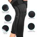 Full Leg Compression Sleeves 2 Pack anti Slip Ventilation Long Knee Support with Wraps for Men and Women, Suite for ACL, PCL, Meniscus Tear, Arthritis, Tendinitis (Black, XX-Large)