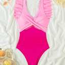 One Piece Swimsuit Women Tummy Control 2024 Bikini Swimsuit Cutout for Women Bathing Suit for Women (Pink, M)