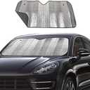 Big Ant Windshield Sun Shade UV Rays Sun Visor Shade,Auto Front Windshield Sunshade Car Folded Sun Shield Shade,Keeps Vehicle Cool - Black (55" x 27.5")