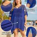 Chalier Swimsuit Coverup for Women Crochet Beach Cover Ups Hollow Out Plus Size Bathing Suit Cover Up Swim Dress (XL)