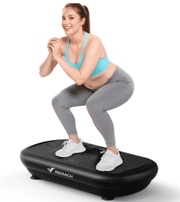 MERACH Vibrating Board - 440 lbs Support, Enhanced Motor, Bluetooth Sync, Full Body Fatburning, Home Gym Equipment