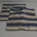 JOJUSIS Stripe Throw Pillow Covers Farmhouse Pillowcases Pack of 2 18 x 18 Inch Blue