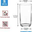 Berglander Highball Glasses Set 8pc, 14 oz Tall PET Clear Plastic Drinking Collins Glasses, Reusable Water Glass Cups, Bar Glassware Tumbler for Beverage, Beer, Juice, Milk, Mojito, Cold Drink