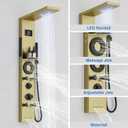 RUMOSE Brushed Gold Shower Panel Tower System, 5-Mode Shower Faucet Set