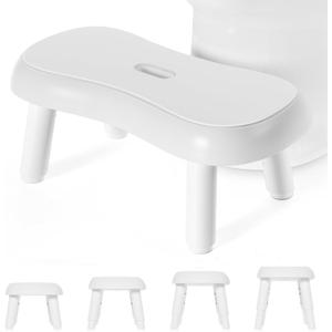 Toilet Stool Squat Adult, Poop Stool for Bathroom with Non-Slip Design, Adjustable Height from 6.7 to 9 inches, White
