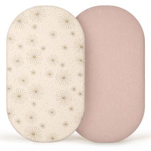 Lulumoon Muslin Bassinet Sheets Baby: Cotton Bassinet Sheets Fitted for Boys and Girls - Bassinet Mattress Sheets for Oval Rectangle or Hourglass