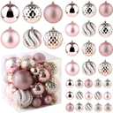 Christmas Balls Ornaments -36pcs Shatterproof Christmas Tree Decorations with Hanging Loop for Xmas Tree Wedding Holiday Party Home Decor,6 Styles in 3 Sizes(Rose Gold)