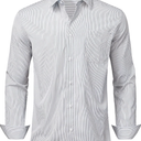 Lion Nardo Mens Dress Shirts Long Sleeve Button Down Shirt Wrinkle Free Stripe Dress Shirt Regular Fit Business Casual Shirts M