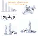 550pcs Wood Screws Set,Diameter 3-5.5 #4-#12 304 Stainless Steel Phillips Countersunk Sheet Metal Self Tapping Screw Assortment kit,Rust-Proof, High Strength, for Metal, Wood & Outdoor Projects