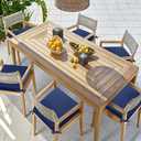 Outdoor Chair Cushions Set of 6: Waterproof & Color Fastness Seat Cushion for Patio Furniture - 22 x 22 x 3 Inch Chair Pads with Ties and Hidden Zipper - Patio Chair Cushion Replacement, Navy