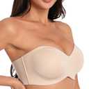 Oscrenia Bandeau Strapless Minimizer Bra(Beige,42DD) (Beige)