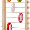 PH PandaHall 7-Tier Wooden Ribbon Organizer Rack Spool Holder Storage Ribbons Storage Stands Thread Organizer Holder Crochet Roll Display Shelf for Mesh Wreath Tulle Sewing Craft Gift Wrapping