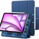 ESR for iPad Air 13 Inch Case M3/M2 (2025/2024), iPad Pro 12.9 6th/5th/4th Gen, Powerful Magnetic Attachment, Slim Trifold Stand Case, Supports Pencil Pro & Pencil (USB-C), Rebound Series, Dark Blue