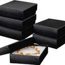 Jewelry Gift Boxes 6 Pack 3.5x3.5x1 inch Cardboard Jewelry Box, Cotton Filled Small Gift Boxes With Lids | For Earring, Bracelet, Necklace, Gift Card Boxes For Presents (Black)