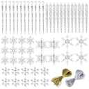 Goodall Christmas Snowflake Decorations, 56 PCS Icicles Ornaments Set Clear Snowflake Acrylic Christmas Ornaments for Christmas Tree Santa Outdoor Party Decoration Craft Projects