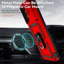 for Samsung Galaxy A14 5G Case with Slide Camera Cover HD Screen Protector [Military Grade 16ft. Drop Tested] Magnetic Ring Holder Kickstand Protective Phone Case for Samsung Galaxy A14 5G, Red