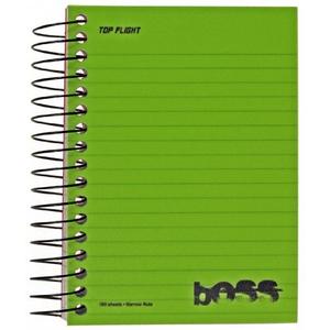 Top Flight Boss Poly Cover and Black Wire Chub Wirebound Notebook, College Rule, 180 Sheets, Color May Vary (43005) 2 Pack