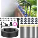 50Ft Drip Irrigation System 360Adjustable Atomizing Copper Nozzle Irrigation System for Garden Watering System 5/16"Bendable Drip Irrigation Kit for Garden Yard Lawn Plants (50FT)