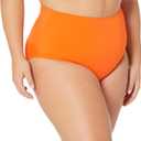 Amazon Essentials Women's High Waist Swim Bottom (Available in Plus Size) (Orange)