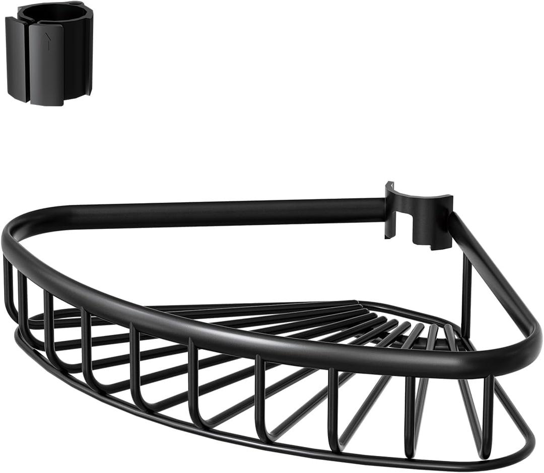 Fits Corner Shower Caddy Tension Pole Only: 1 Pack Stainless Steel Waterproof Bathroom Shelf Basket - Medium Size 6.5" D x 10.94" W x 1.97" H