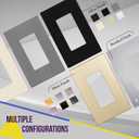 ENERLITES Screwless Decorator Wall Plates Child Safe Outlet Covers, Size 2-Gang 4.68" H x 4.73 L, Unbreakable Polycarbonate Thermoplastic, SI8832-W-5PCS, Glossy, White (5 Pack)