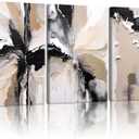 NCCXNCC 3 Pcs Abstract Canvas Wall Art in Black and Beige Modern Wall Decor Paintings Texture Posters Print Modern Geometric Pictures Artwork Suitable for Living Room Bedroom Home Office 16x24 inch