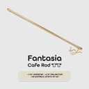Fantasia Cafe Decorative Window Curtain Rod, 48"- 86" Adjustable Width, 7/16" Diameter, 3/4" Projection - Brass with Matching Finials - Easy to Install Telescoping Rod - Brackets & Hardware Included