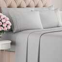 King 6 Piece Sheet Set - Comfy Breathable & Cooling - Ultra-Soft Hotel Luxury Bedding Set w/ 8-16 Inch Deep Pockets - 1 Flat & 1 Fitted Sheet & 4 Pillowcases - Wrinkle Free & Easy Care - French Grey
