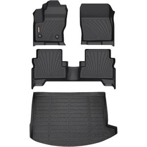 Binmotor-Floor Mats & Cargo Liner Set for Ford Escape 2013-2019, All Weather Car Floor Mat for Ford Escape Accessories, Mats TPE Car Liners Escape Trunk Liner Trunk Mat