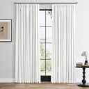 Off White 100% Blackout Pinch Pleated Linen Curtains 84 Inch Length 2 Panels for Bedroom Living Room 2 Layer White Light Blocking Thermal Insulated Pinch Pleat Room Darkening Curtains 84 Inches Long