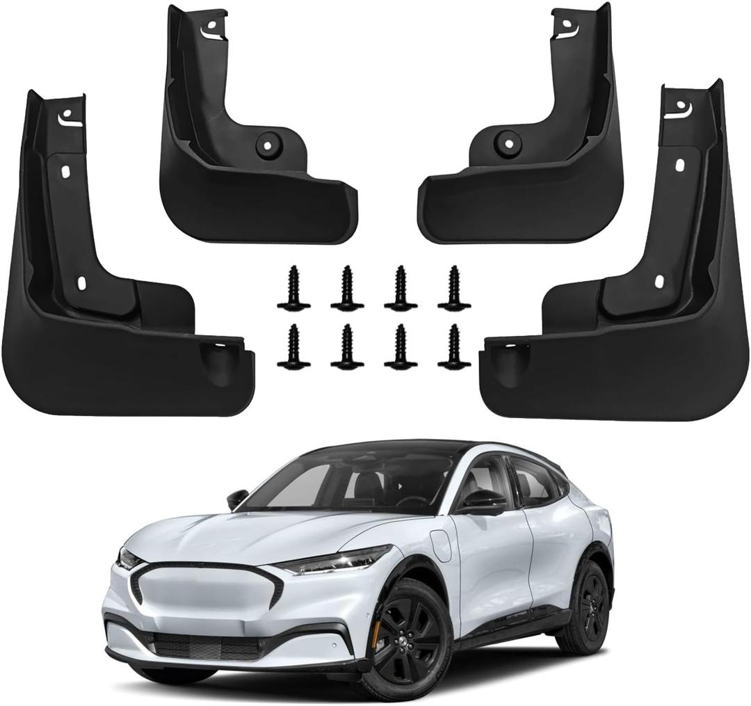 Mud Flaps for Ford Mustang Mach-E 2021-2024 Mud Guards Splash Guards Tire Protector Mudguard Accessories Front & Rear 4pcs Set