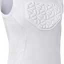 Youth Padded Compression Shirt for Football, Baseball Chest Protector, Heart Guard Sternum Protection Padded Shirt for Boys Girls