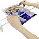 Falling in Art 25Inches Artist Leaning Bridge Hand Rest, Transparent Acrylic Wrist Leaning Bridge with Adjustable Height, Art Drawing Tool for Detailed Painting or Sketching